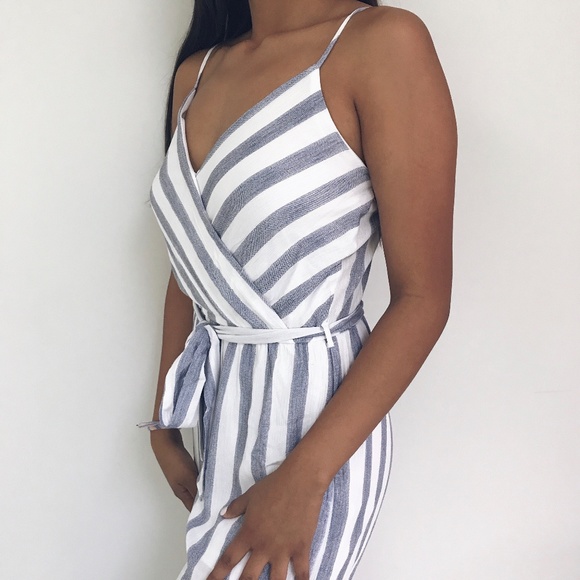 NWT Navy + White Striped Jumpsuit - Picture 6 of 6